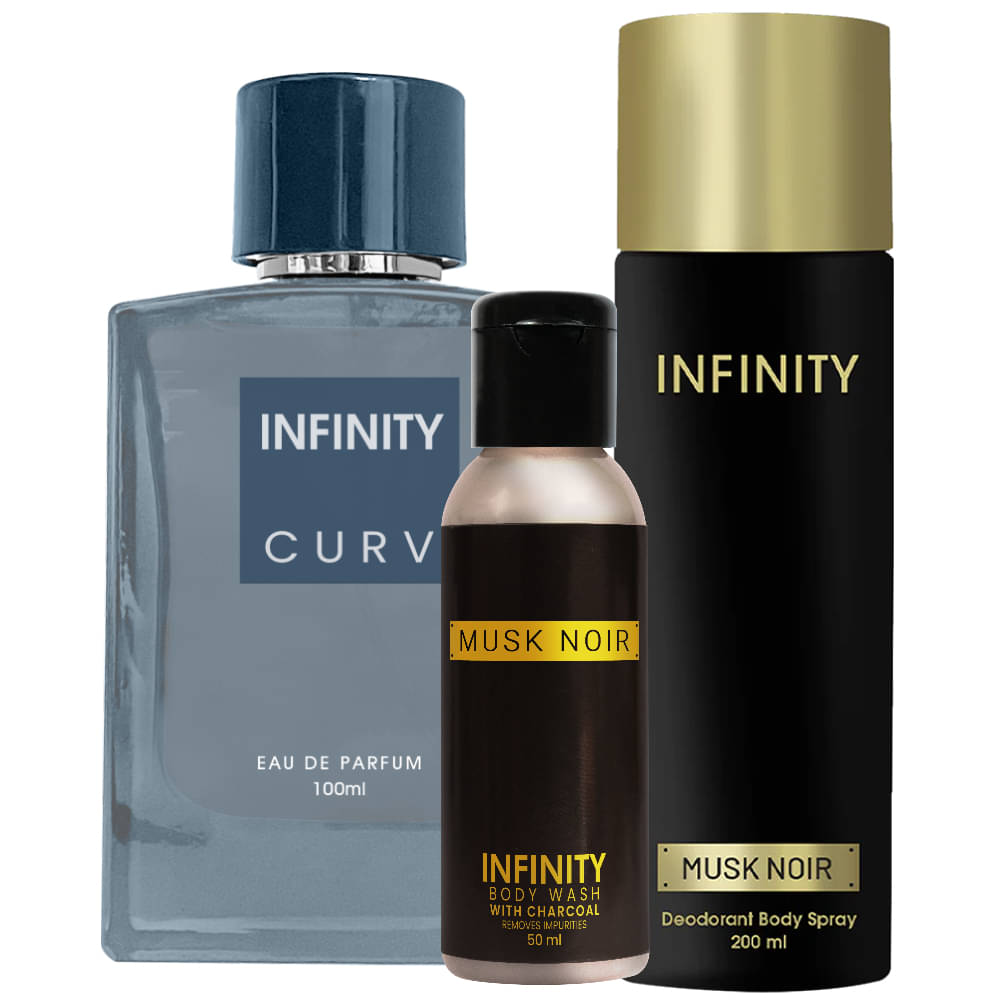     			Infinity Curv EDP Perfume 100ml, Musk Noir Deo Body Spray 200ml, Musk Noir Body Wash 50ml