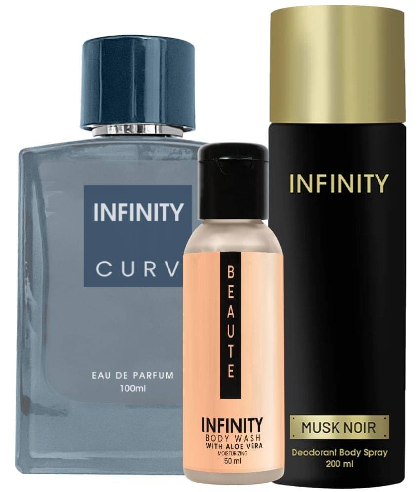     			Infinity Curv EDP Perfume 100ml, Musk Noir Deo Body Spray 200ml, Beaute Body Wash 50ml