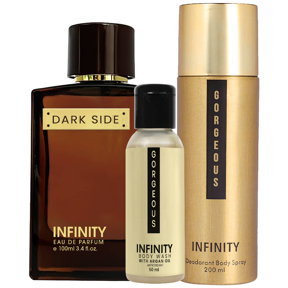     			Infinity Dark Side EDP Perfume 100ml, Gorgeous Deo Body Spray 200ml, Gorgeous Body Wash 50ml