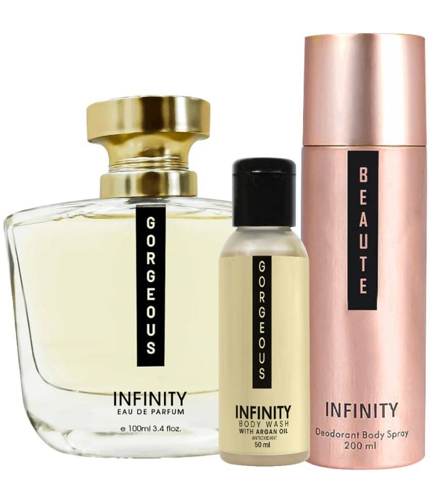     			Infinity Gorgeous EDP Perfume 100ml, Beaute Deo Body Spray 200ml, Gorgeous Body Wash 50ml