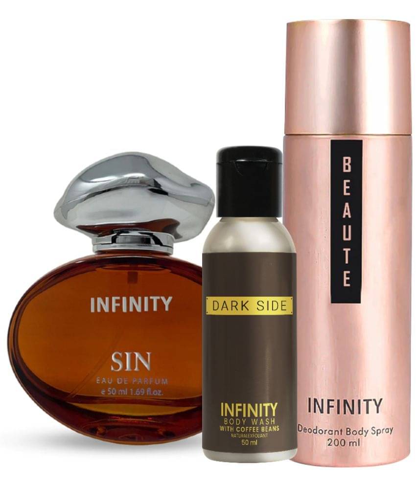     			Infinity Sin EDP Perfume 50ml, Beaute Deo Body Spray 200ml, Dark Side Body Wash 50ml
