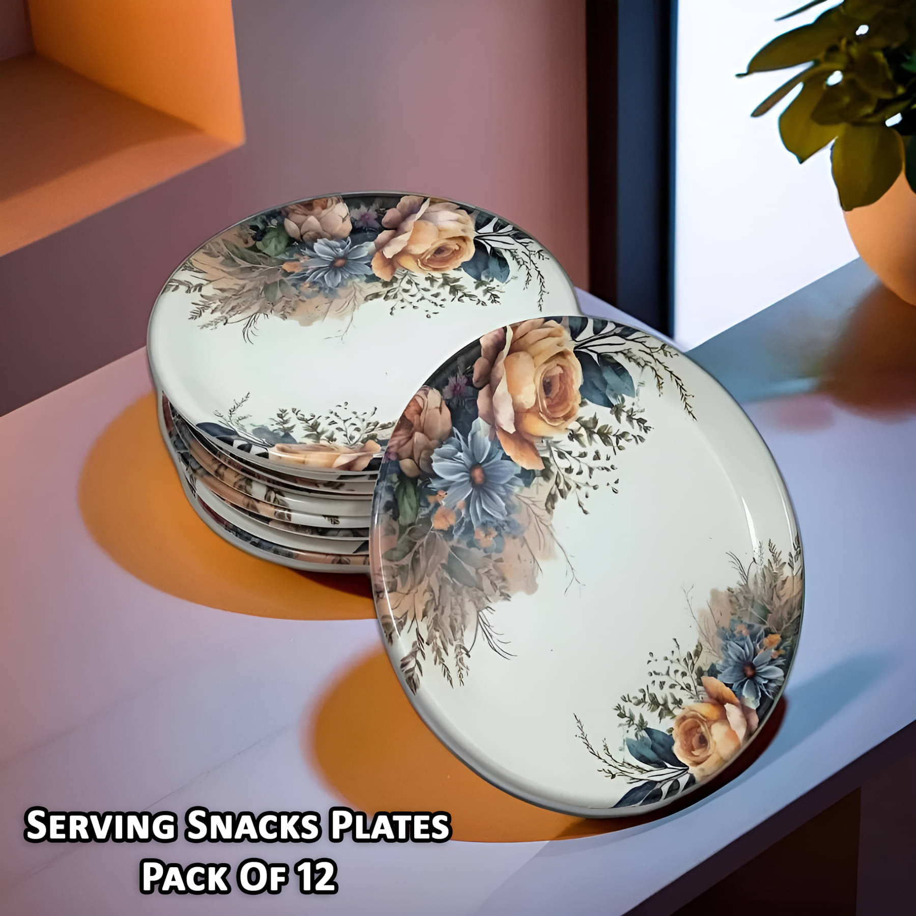     			Inpro 12 Pcs Melamine Multi Color Quarter Plate