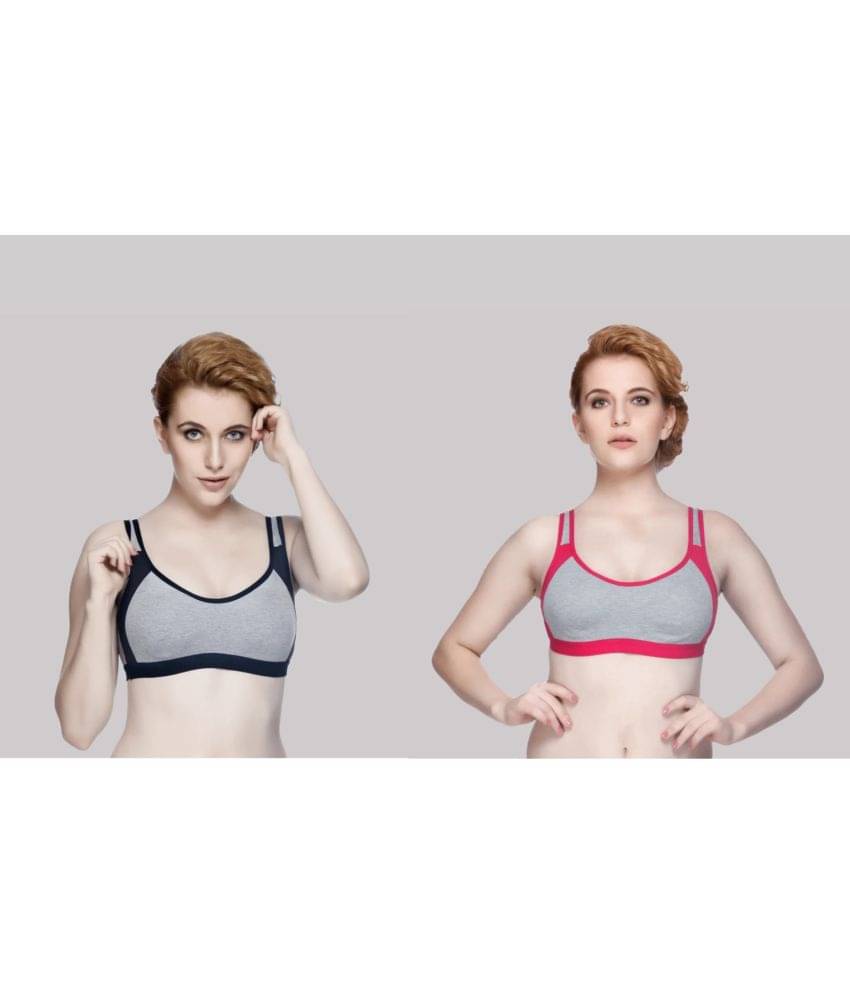 Kiran Enterprises Pack of 2 Cotton Non Padded Women's Everyday Bra ( Multicolor ) milach sports bra Kiran Enterprises Pack of 2 Cotton Non Padded Women's Everyday Bra ( Multicolor ) milach sports bra