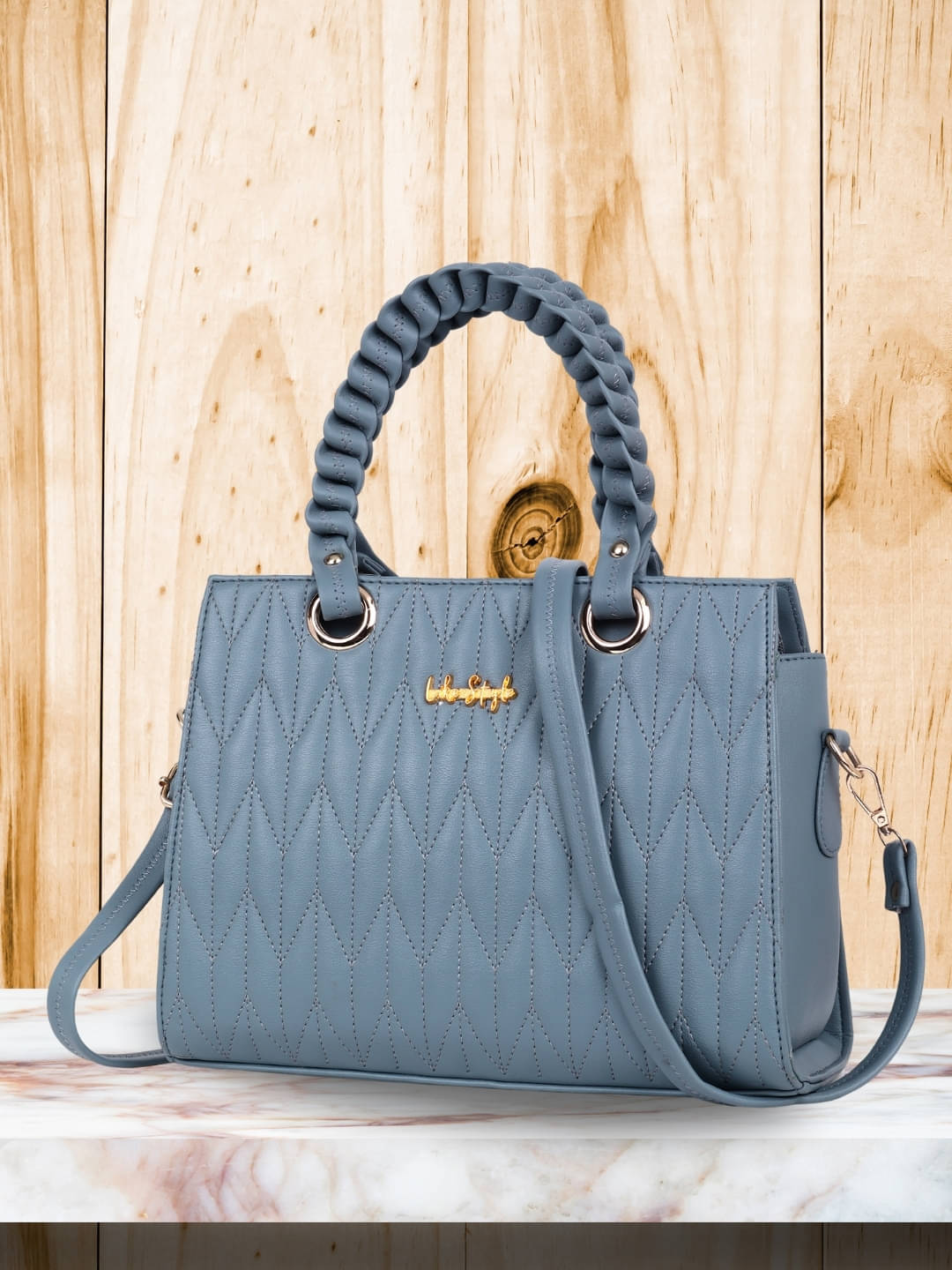     			LIKE STYLE Handheld Bag PU Set of 1 ( Dark Grey )