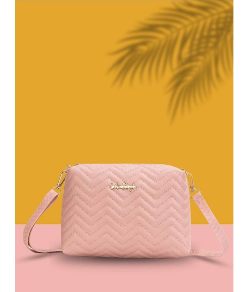     			LIKE STYLE Sling Bag PU Set of 1 ( Pink )