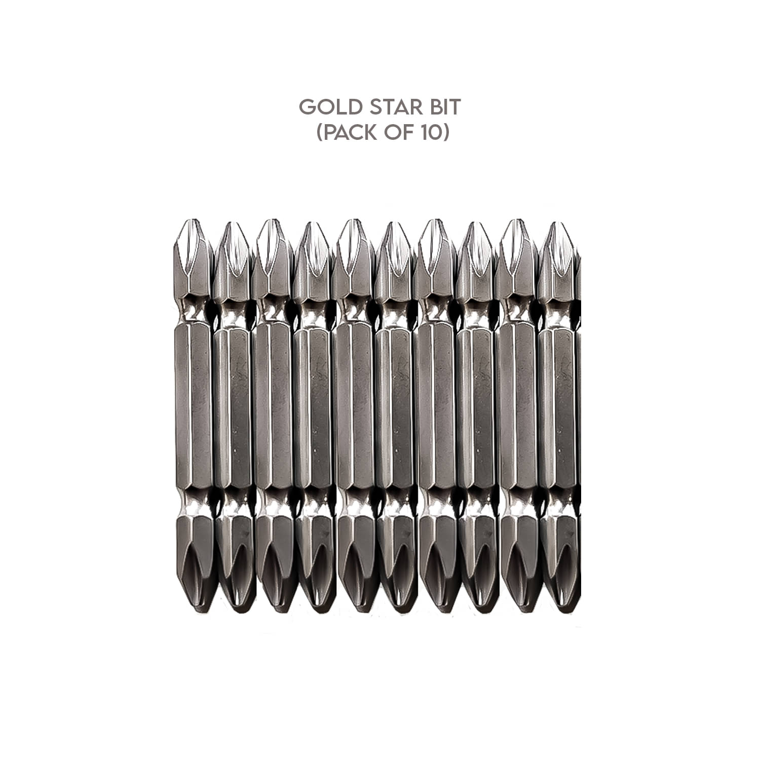     			LXMI Professional Extra Hard, Double Ended Star Screwdriver Bits, Type Ph2-Ph2, Length 45mm, Grey (Pack Of 10)