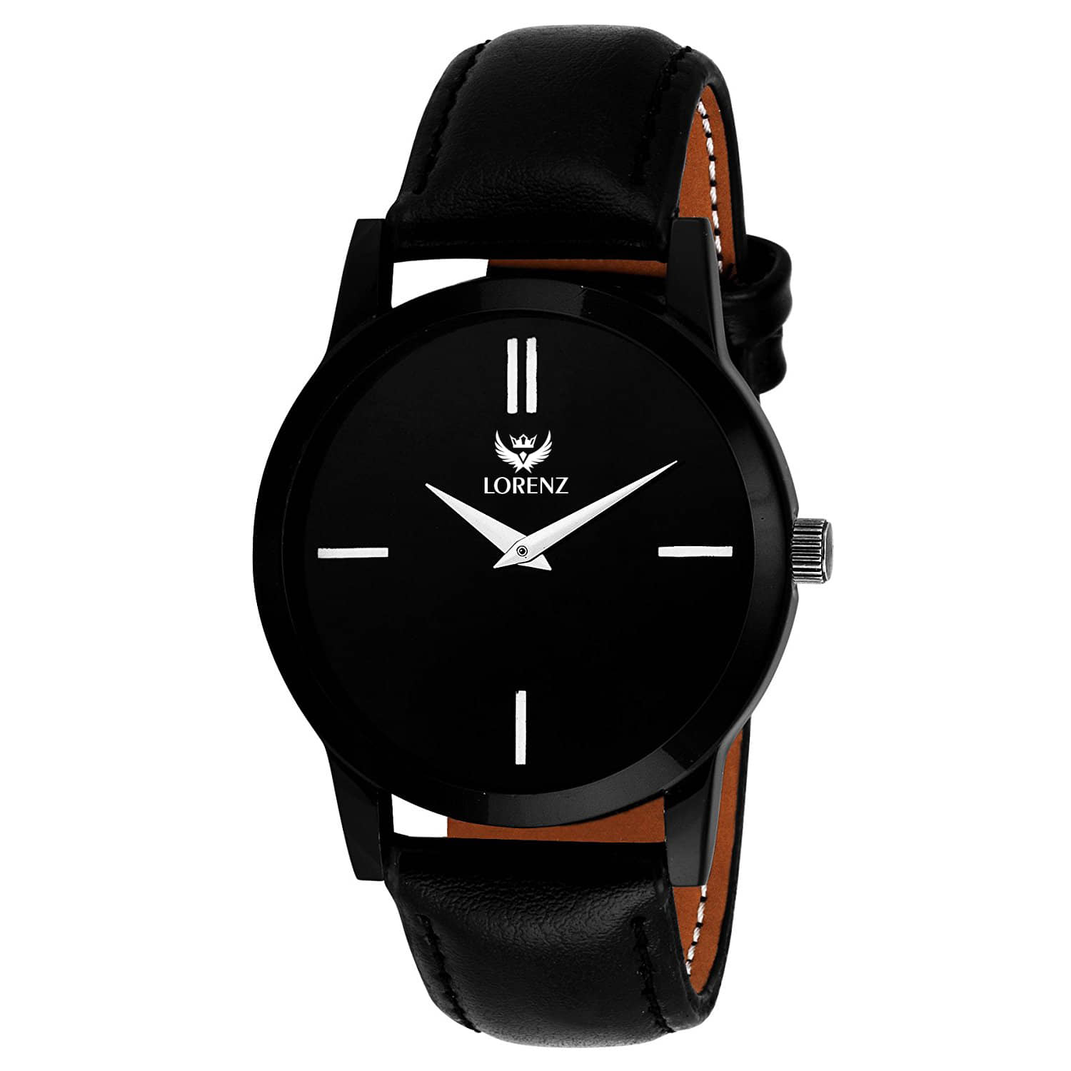 Lorenz Black Leather Analog Men's Watch