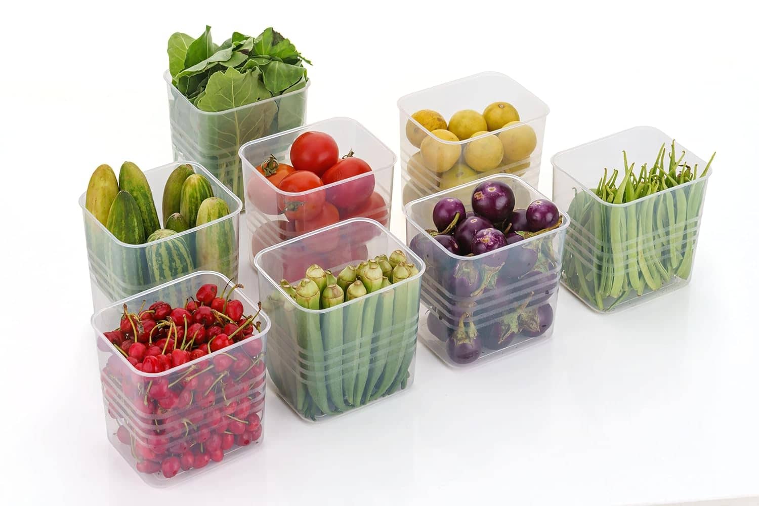 MAGICSPOON Fridge Storage Tray PET Transparent Utility Container ( Set of 8 )