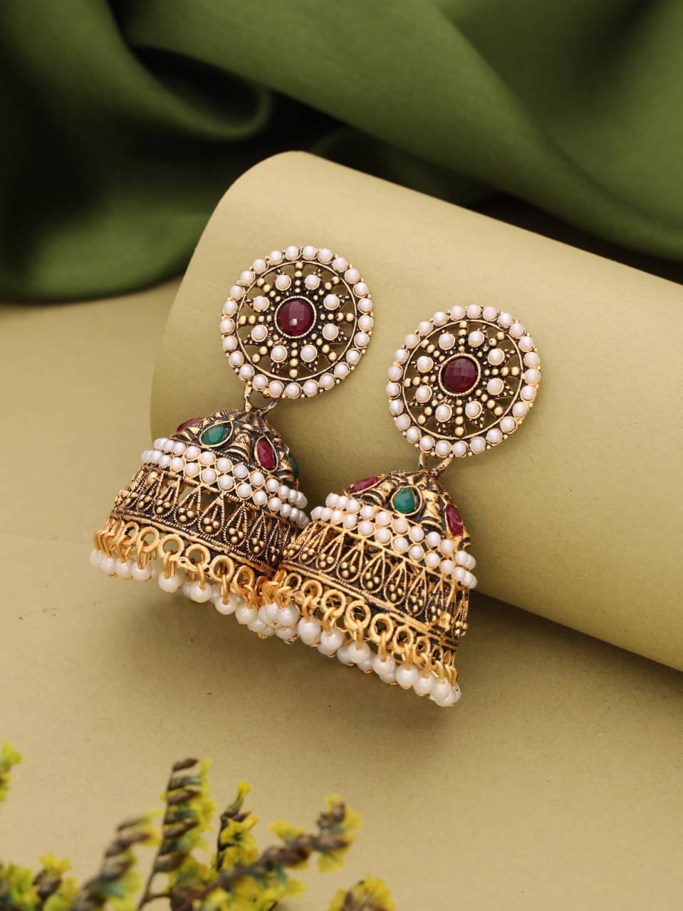     			MGSV Multi Color Jhumki Earrings ( Pack of 1 )