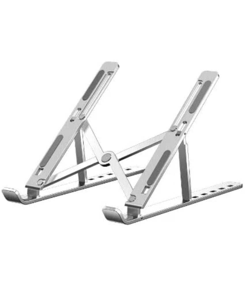 Magnique 6 Angles Adjustable Aluminum Foldable Portable Laptop Riser Stand for All Laptops (Silver) Magnique 6 Angles Adjustable Aluminum Foldable Portable Laptop Riser Stand for All Laptops (Silver)