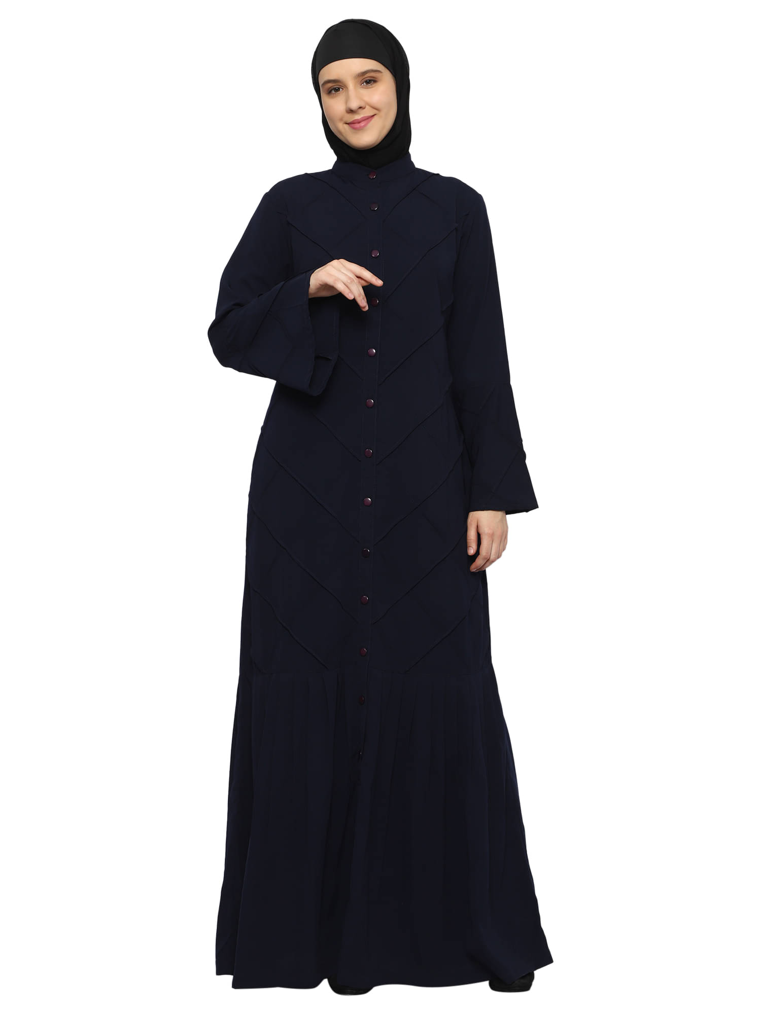     			Momin Libas Blue Polyester Stitched Burqas without Hijab -