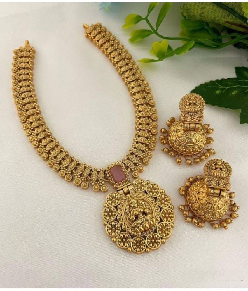     			Padmavati Bangles Pink Alloy Necklace Set ( Pack of 1 )