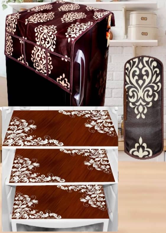 Sanraksshan PVC Floral Fridge Mats ( 40 30 ) Pack of 5 - Multicolor