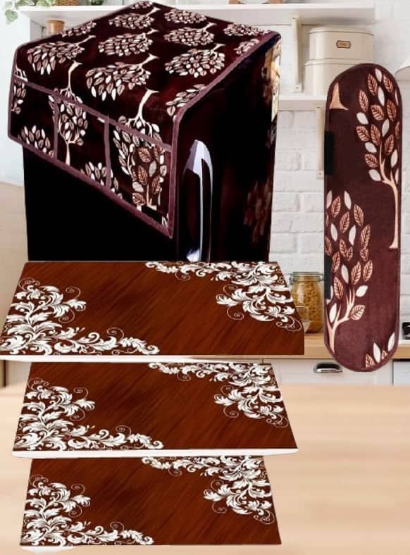 Sanraksshan PVC Floral Fridge Mats ( 40 30 ) Pack of 5 - Multicolor
