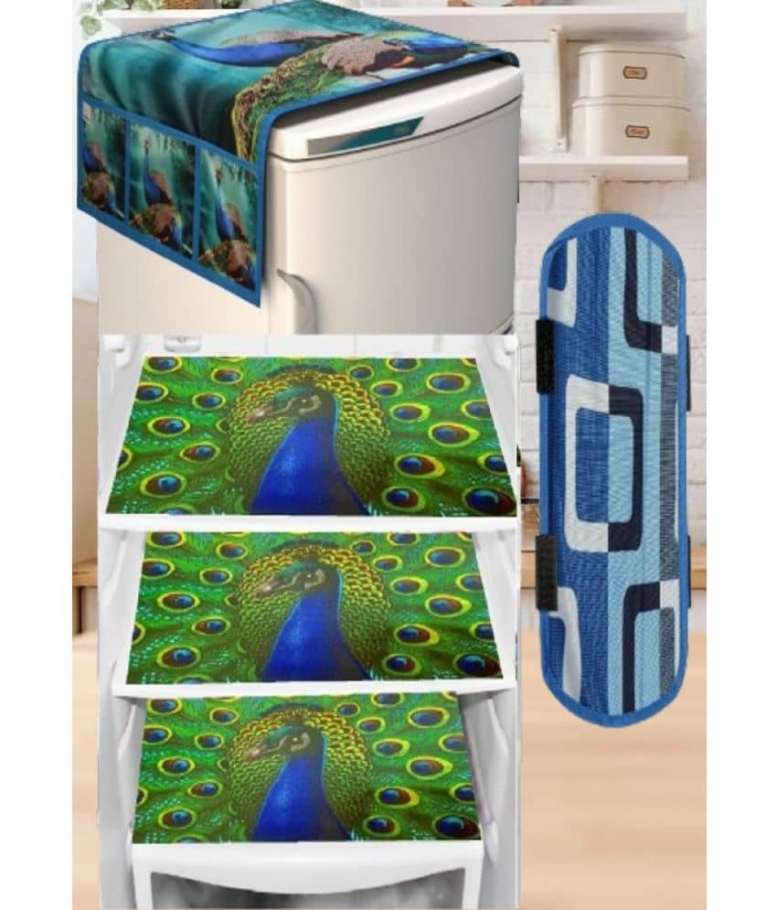 Sanraksshan PVC Floral Fridge Mats ( 40 30 ) Pack of 5 - Multicolor