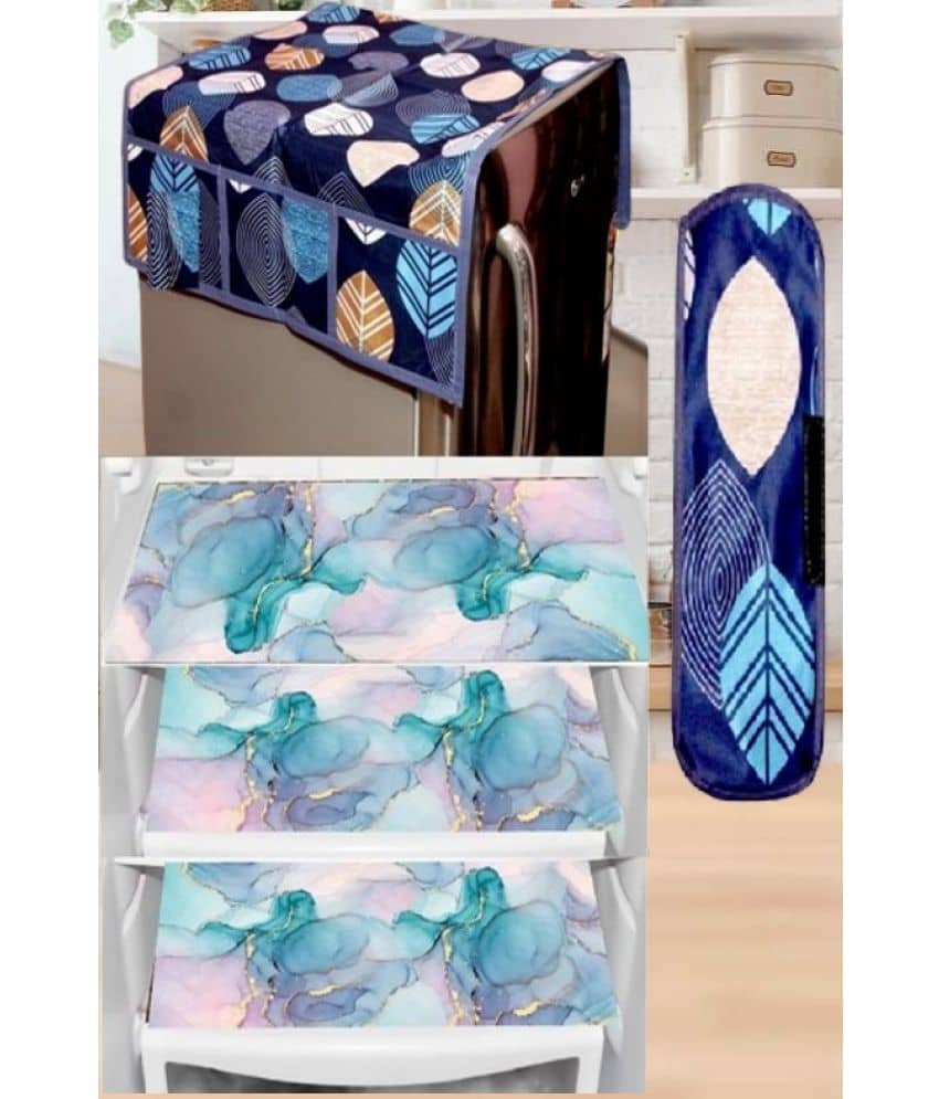 Sanraksshan PVC Floral Fridge Mats ( 40 30 ) Pack of 5 - Multicolor