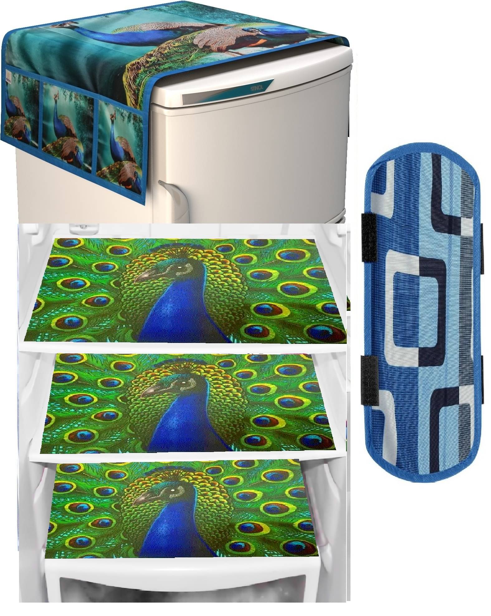     			Sanraksshan PVC Floral Fridge Mats ( 40 30 ) Pack of 5 - Multicolor