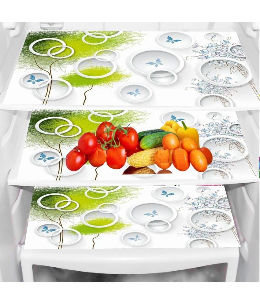 Sanraksshan PVC Floral Fridge Mats ( 40 30 ) Pack of 3 - Multicolor     			Sanraksshan PVC Floral Fridge Mats ( 40 30 ) Pack of 3 - Multicolor