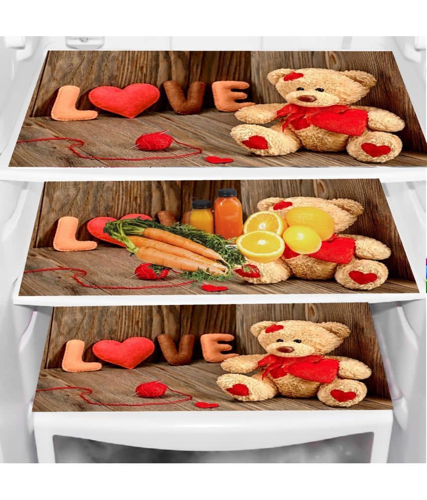 Sanraksshan PVC Floral Fridge Mats ( 40 30 ) Pack of 3 - Multicolor