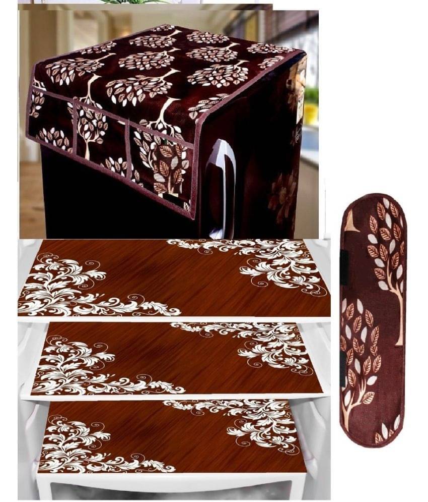     			Sanraksshan PVC Floral Fridge Mats ( 40 30 ) Pack of 5 - Multicolor