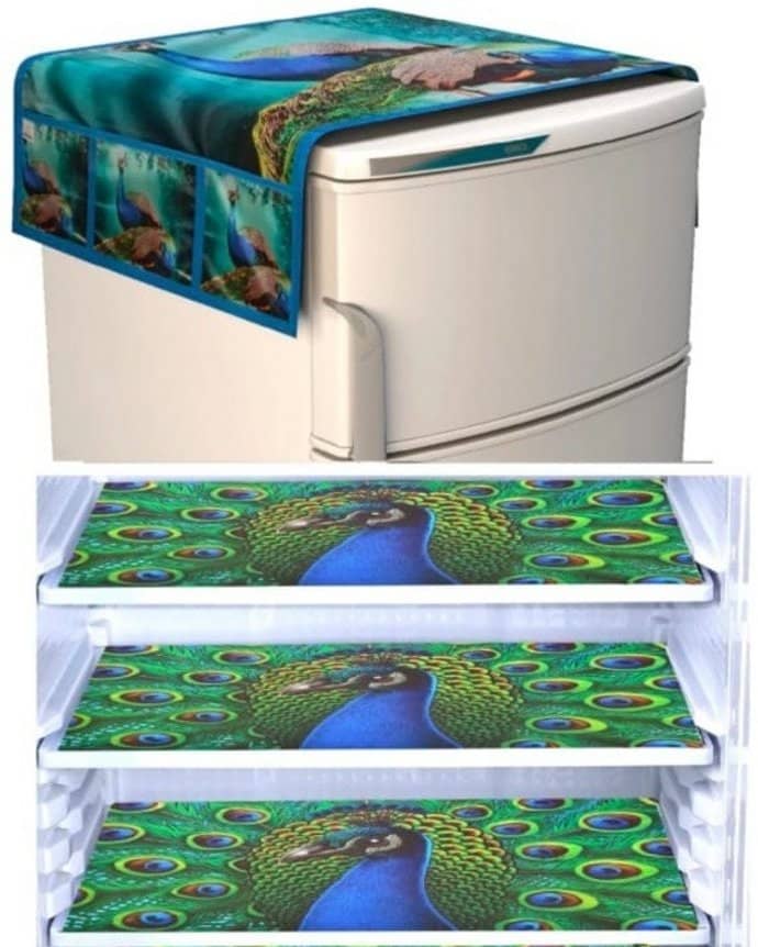 Sanraksshan PVC Floral Fridge Mats ( 40 30 ) Pack of 4 - Multicolor