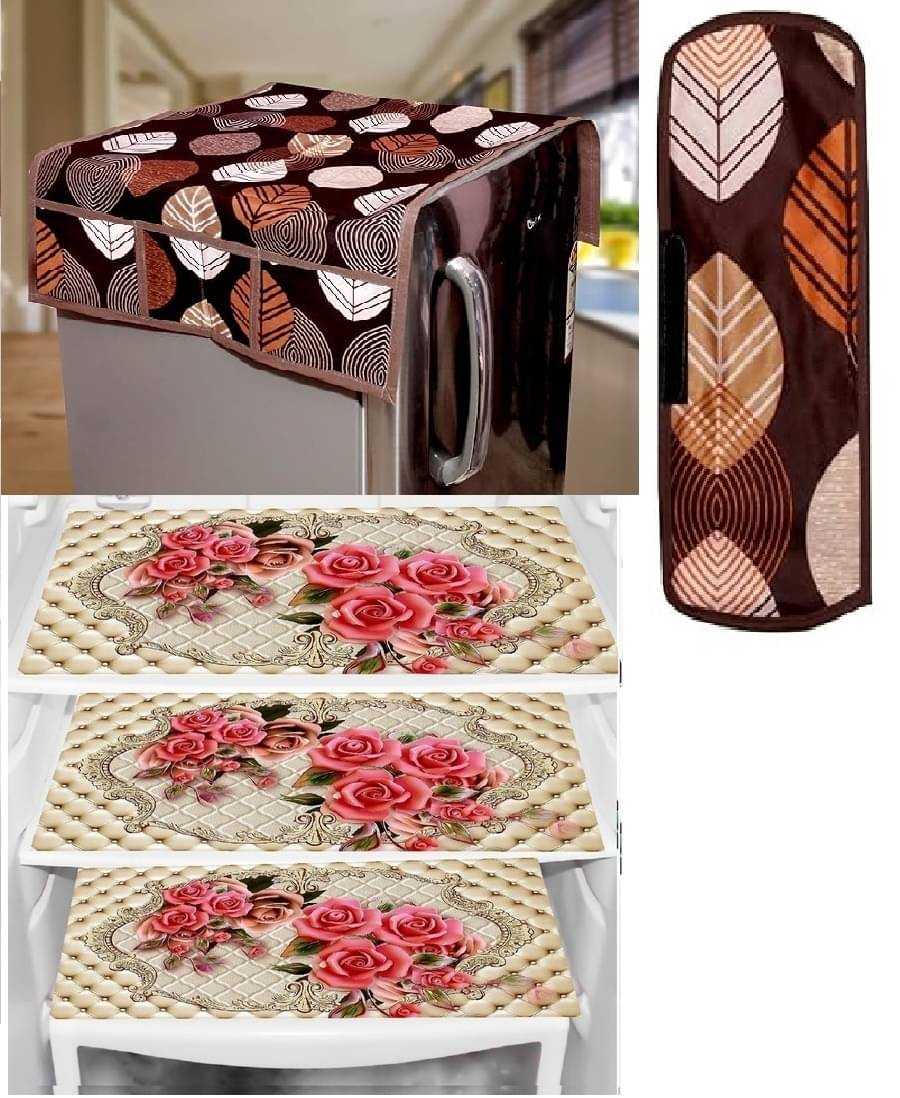 Sanraksshan PVC Floral Fridge Mats ( 40 30 ) Pack of 5 - Multicolor Sanraksshan PVC Floral Fridge Mats ( 40 30 ) Pack of 5 - Multicolor