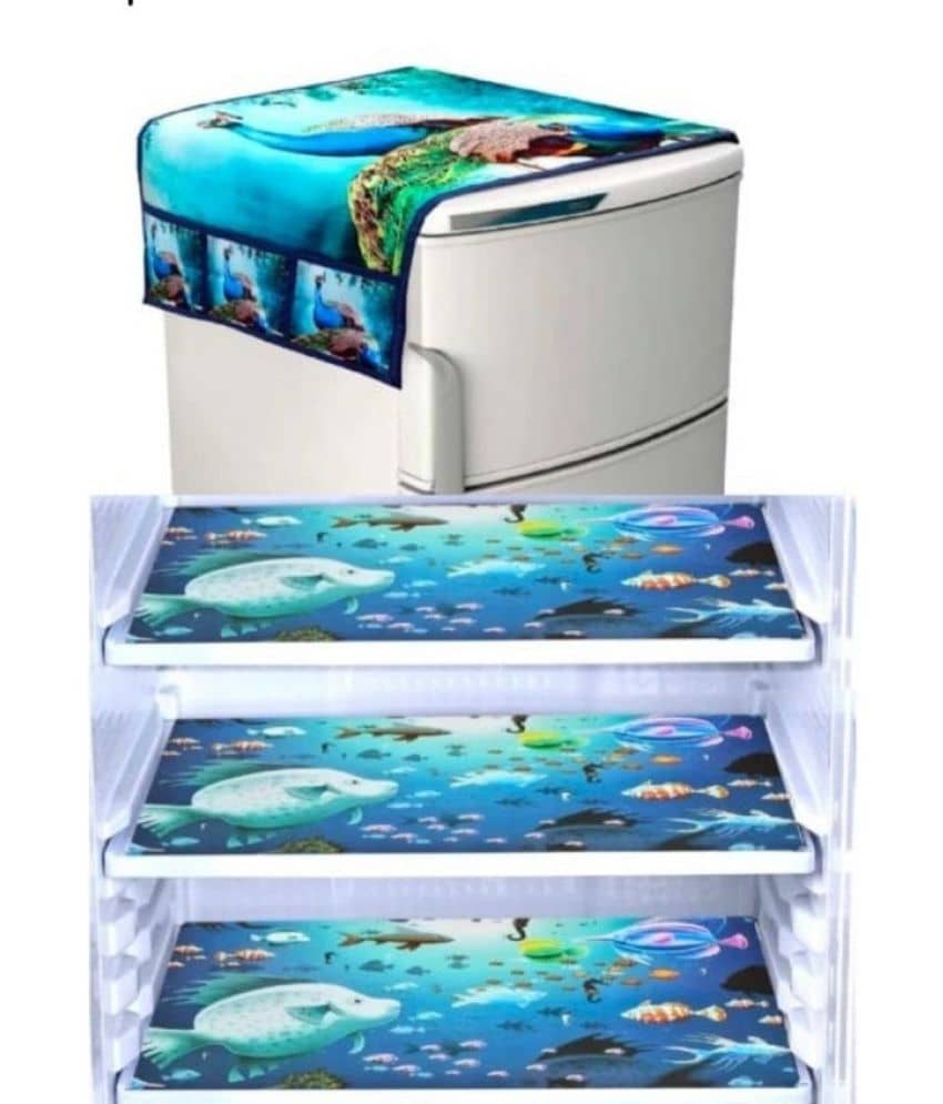 Sanraksshan PVC Floral Fridge Mats ( 40 30 ) Pack of 4 - Multicolor