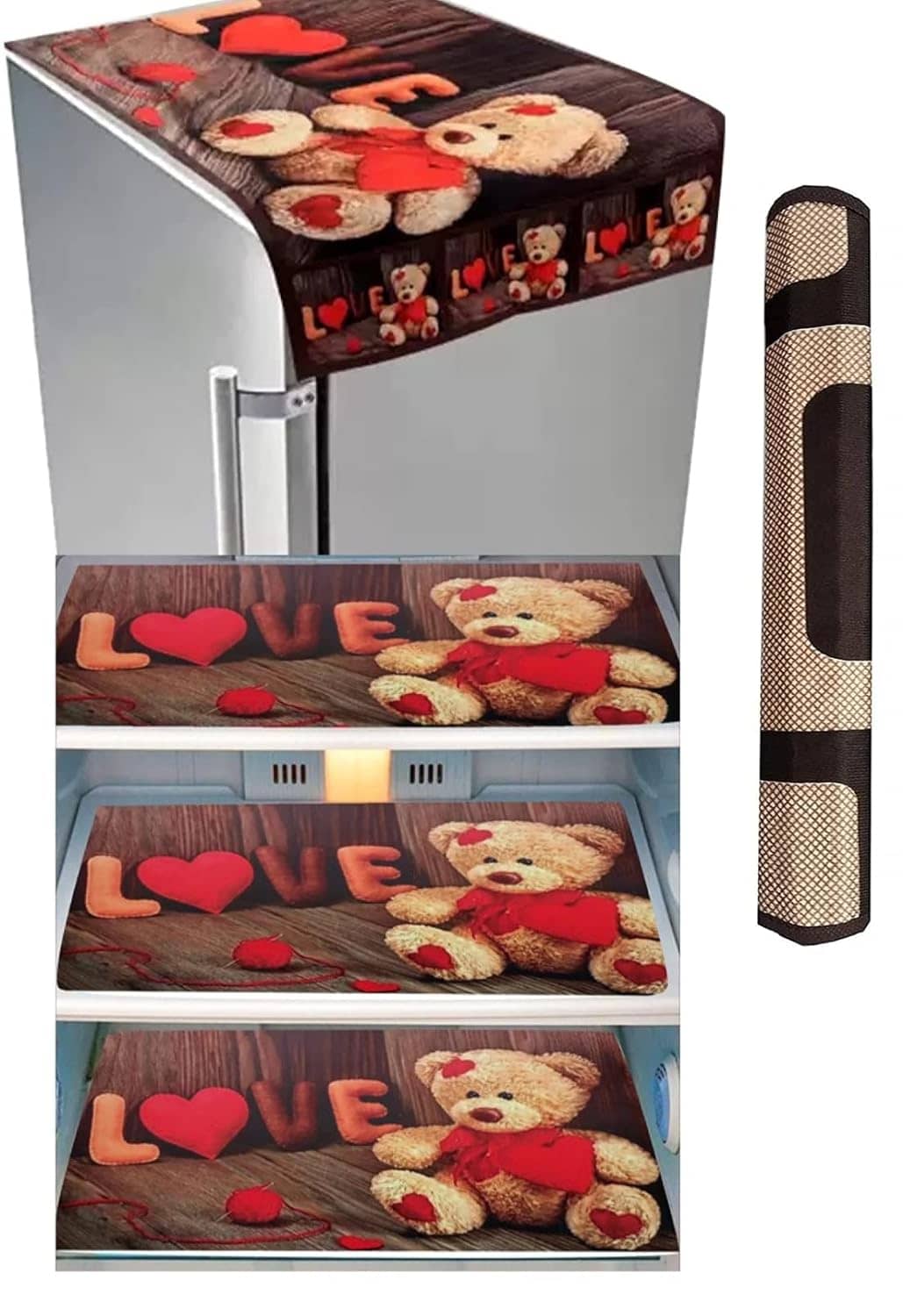 Sanraksshan PVC Floral Fridge Mats ( 40 30 ) Pack of 5 - Multicolor