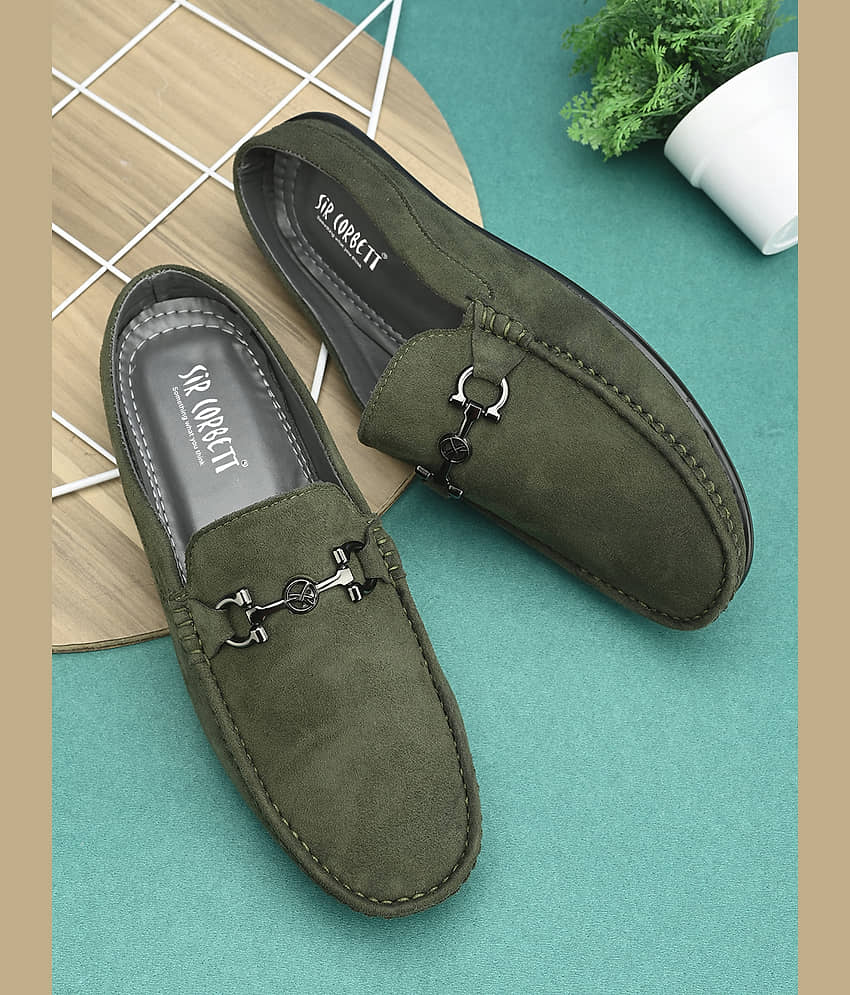 Sir Corbett Olive Men's Slip on - Formal Shoes | Buy online on ZillyBuy