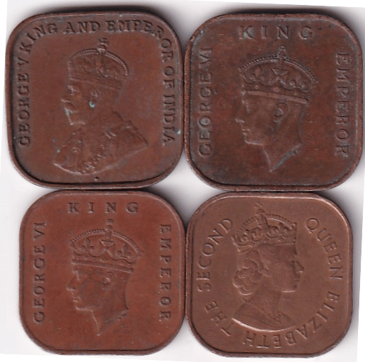 Straits Settlements and Malaya One Cent (George V ,Elizabeth, and George VI) Old Issue Rare 4 Pcs Set Straits Settlements and Malaya One Cent (George V ,Elizabeth, and George VI) Old Issue Rare 4 Pcs Set