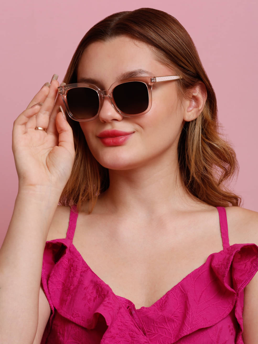     			Sunnies Off White Square Sunglasses ( Pack of 1 )