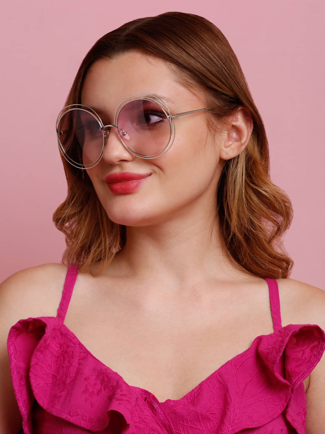     			Sunnies Silver Round Sunglasses ( Pack of 1 )