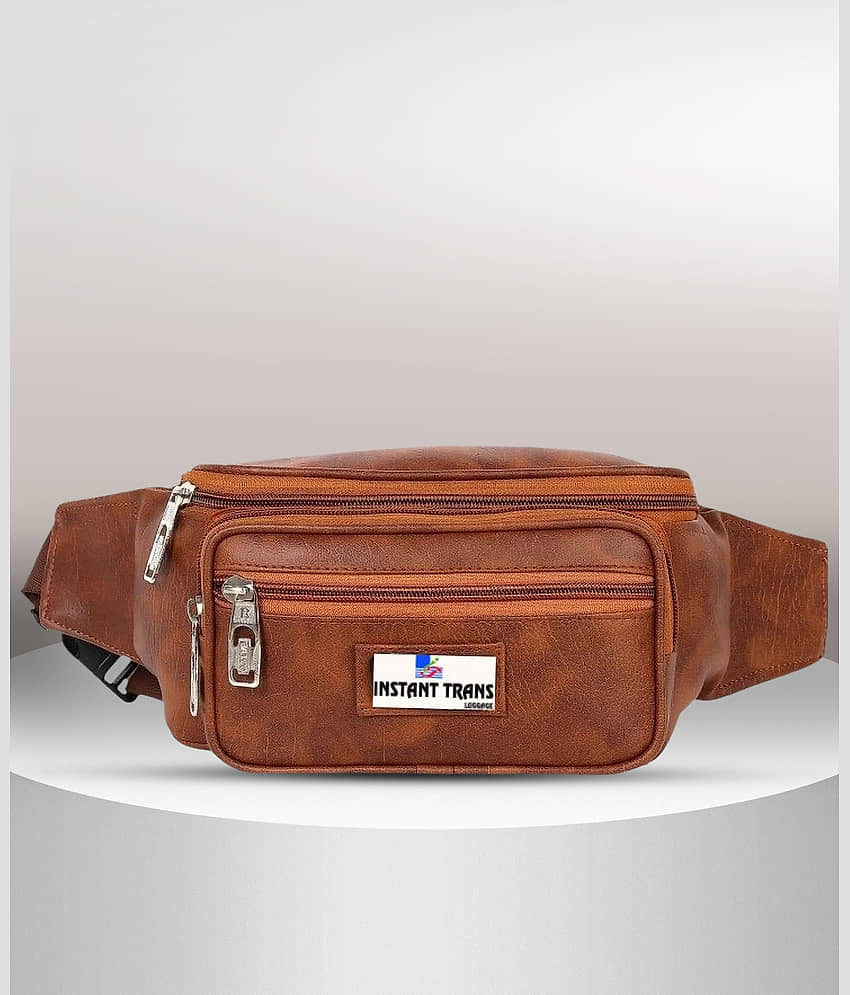 TRANSLUGGAGE Leather BROWN Waist Pouch - Handbags | Buy online on ZillyBuy