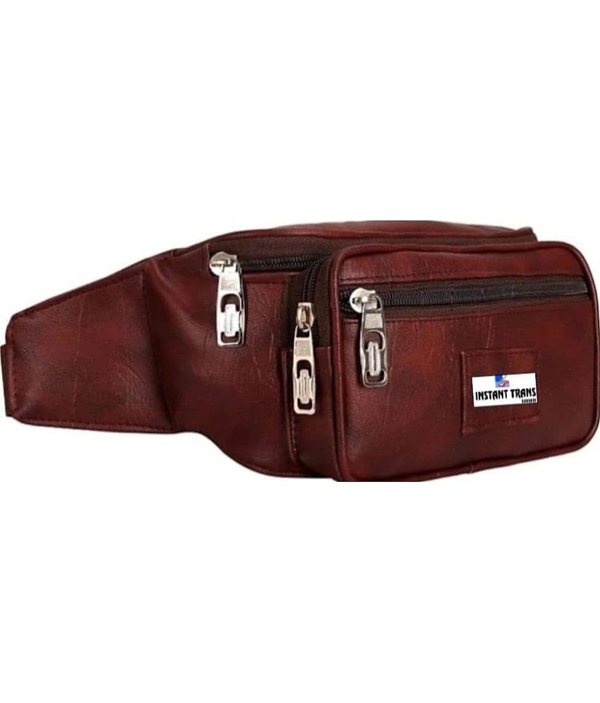 TRANSLUGGAGE Leather BROWN Waist Pouch - Handbags | Buy online on ZillyBuy