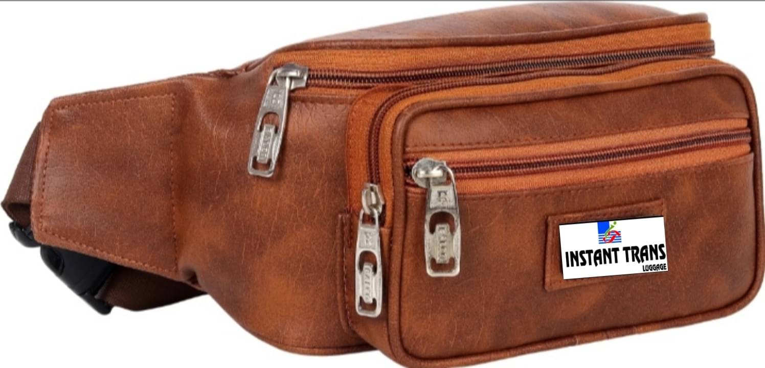     			TRANSLUGGAGE Leather BROWN Waist Pouch
