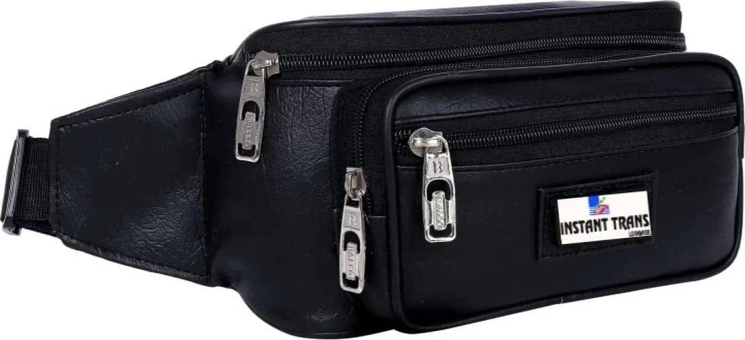 TRANSLUGGAGE Leather Black Waist Pouch - Handbags | Buy online on ZillyBuy