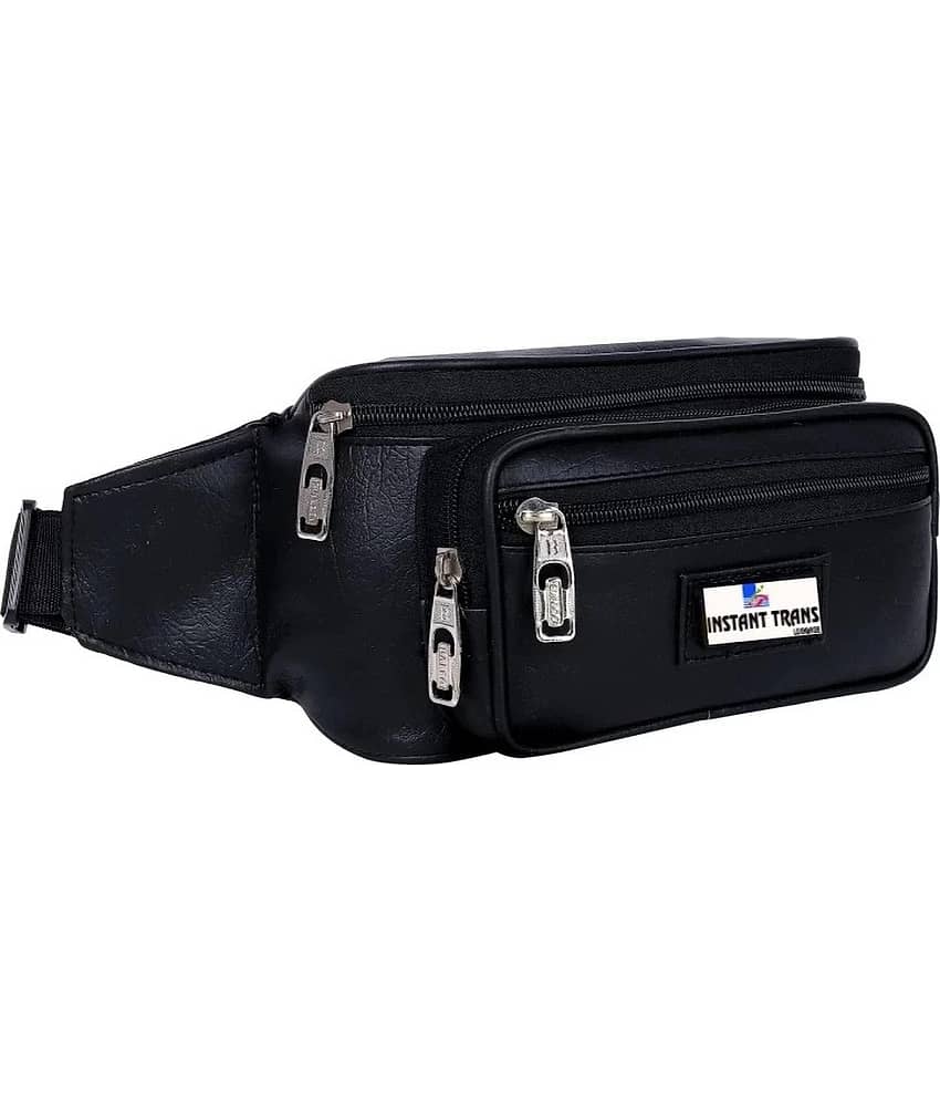 TRANSLUGGAGE Leather Black Waist Pouch - Handbags | Buy online on ZillyBuy