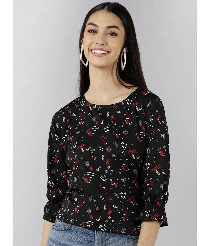 Vaamsi Women's Georgette Regular Top ( Black ) Vaamsi Women's Georgette Regular Top ( Black )