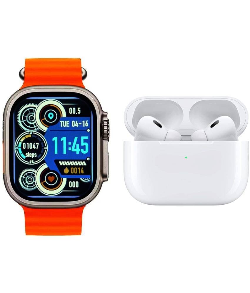     			Vertical9 Smart Watch Combo Type C True Wireless (TWS) In Ear 10 Hours Playback Active Noise cancellation IPX4(Splash & Sweat Proof) Multicolor
