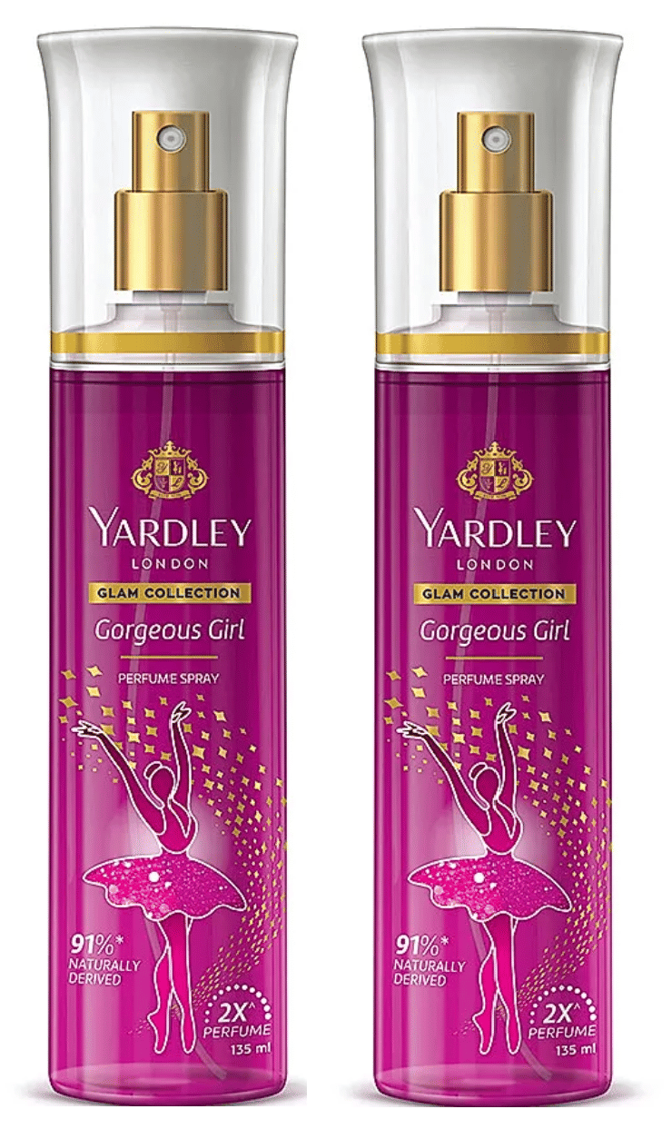 Yardley London GORGEOUS GIRLMist Spray,135 ML EACH Body Mist for Women,Unisex,Men 270 ml ( Pack of 2 )