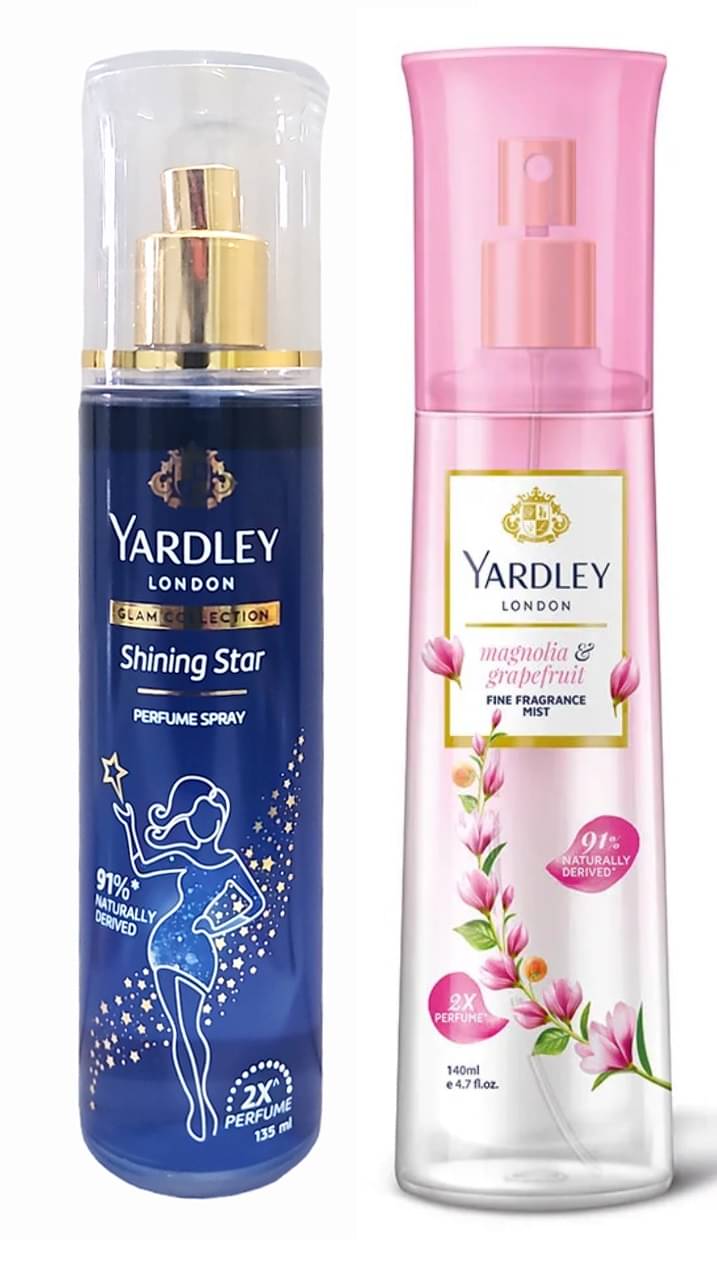     			Yardley London SHINING STAR & MAGNOLIA-GRAPEFRUIT Body Mist for Women,Men,Unisex 280 ml ( Pack of 2 )