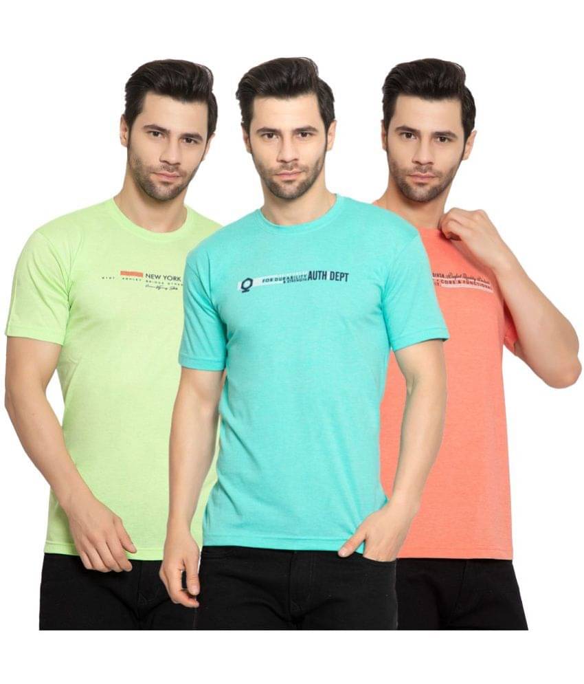 Zeffit Pack of 3 Cotton Blend Regular Fit Men's T-Shirt ( Multicolor ) Zeffit Pack of 3 Cotton Blend Regular Fit Men's T-Shirt ( Multicolor )