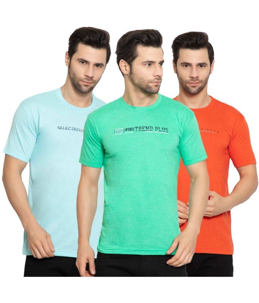     			Zeffit Pack of 3 Cotton Blend Regular Fit Men's T-Shirt ( Multicolor )