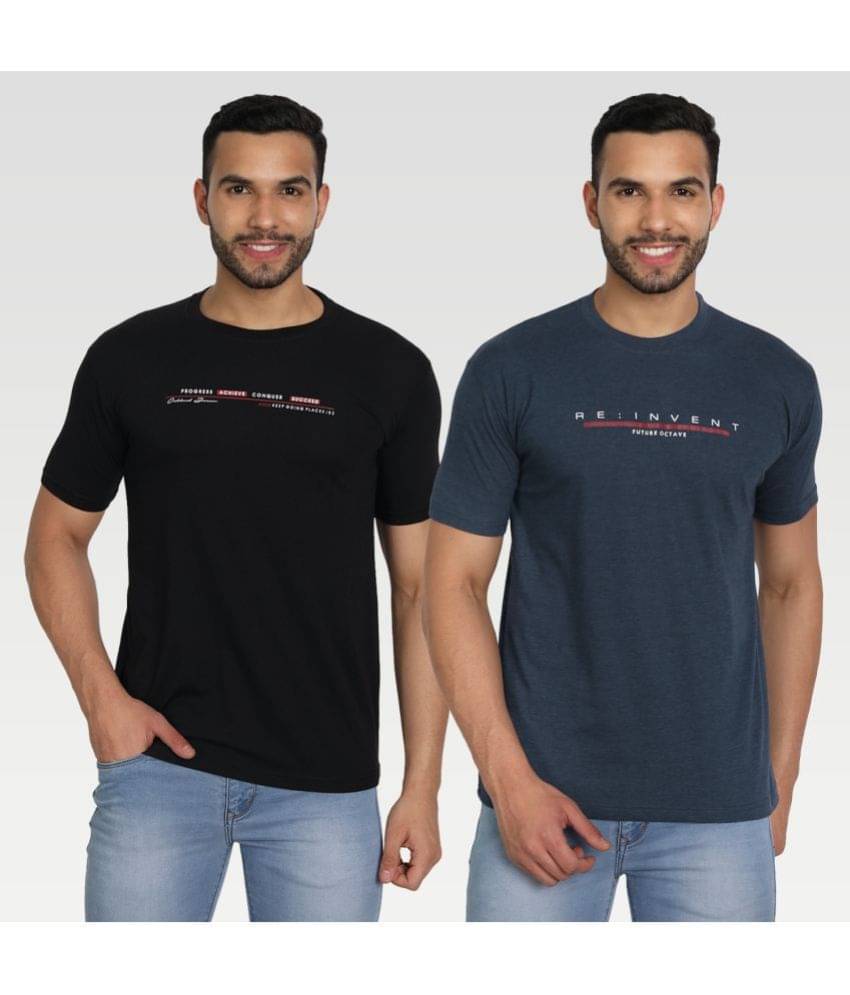 Zeffit Pack of 2 Cotton Blend Regular Fit Men's T-Shirt ( Multicolor ) Zeffit Pack of 2 Cotton Blend Regular Fit Men's T-Shirt ( Multicolor )