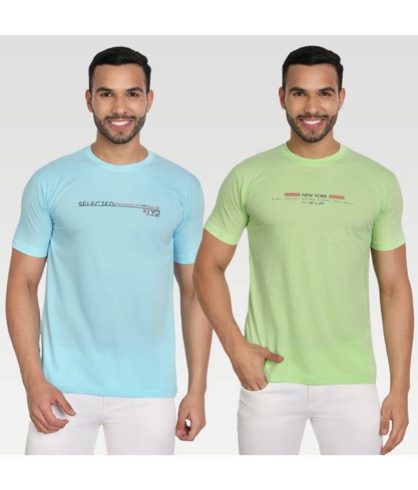 Zeffit Pack of 2 Cotton Blend Regular Fit Men's T-Shirt ( Multicolor ) Zeffit Pack of 2 Cotton Blend Regular Fit Men's T-Shirt ( Multicolor )