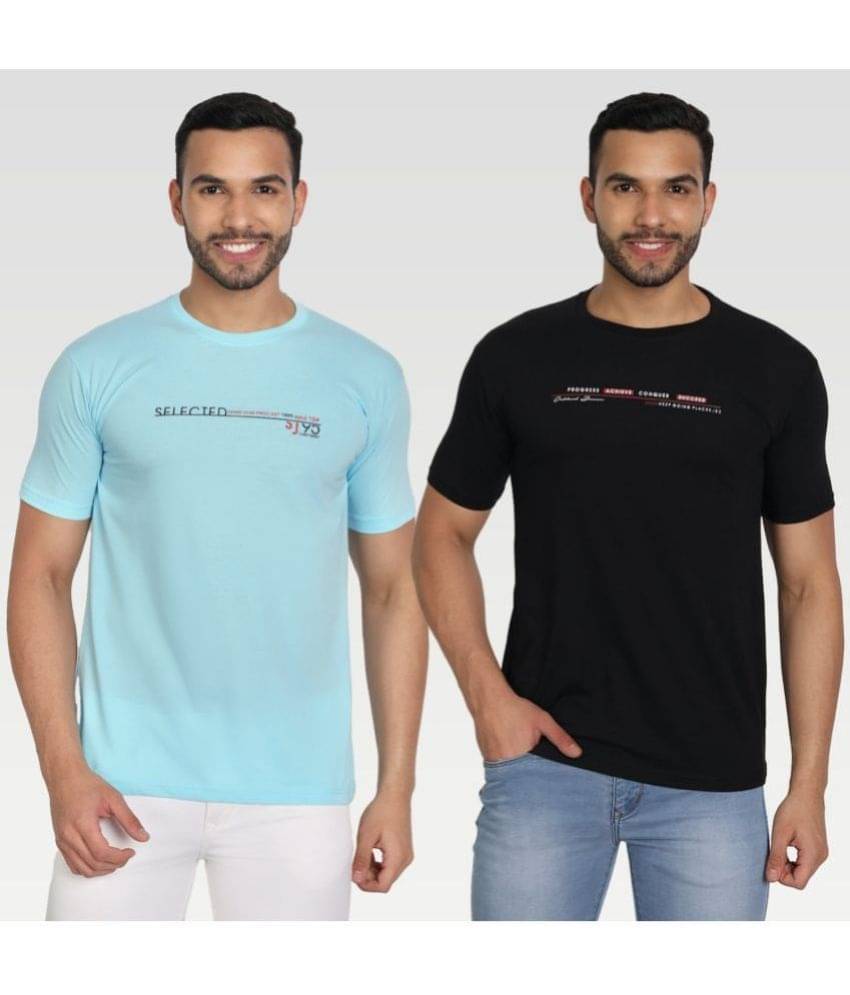Zeffit Pack of 2 Cotton Blend Regular Fit Men's T-Shirt ( Multicolor ) Zeffit Pack of 2 Cotton Blend Regular Fit Men's T-Shirt ( Multicolor )
