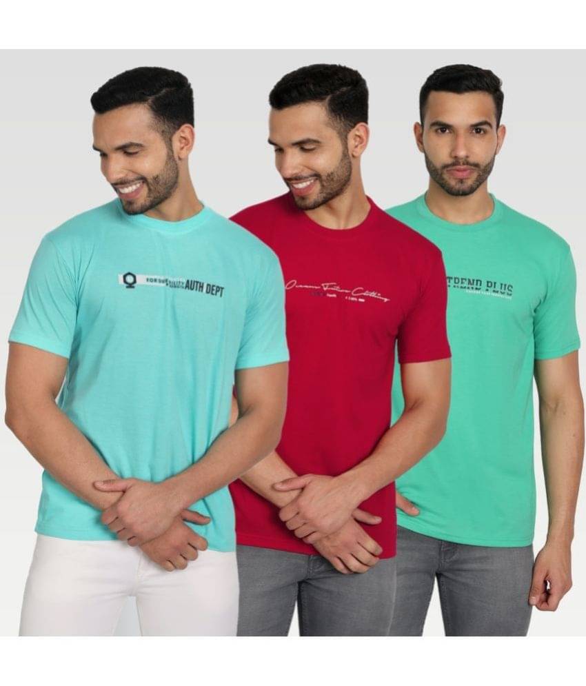 Zeffit Pack of 3 Cotton Blend Regular Fit Men's T-Shirt ( Multicolor ) Zeffit Pack of 3 Cotton Blend Regular Fit Men's T-Shirt ( Multicolor )