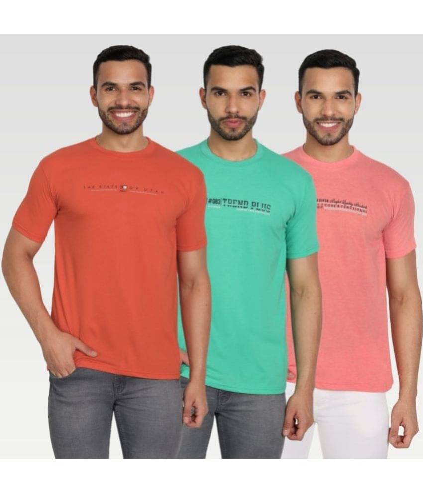     			Zeffit Pack of 3 Cotton Blend Regular Fit Men's T-Shirt ( Multicolor )