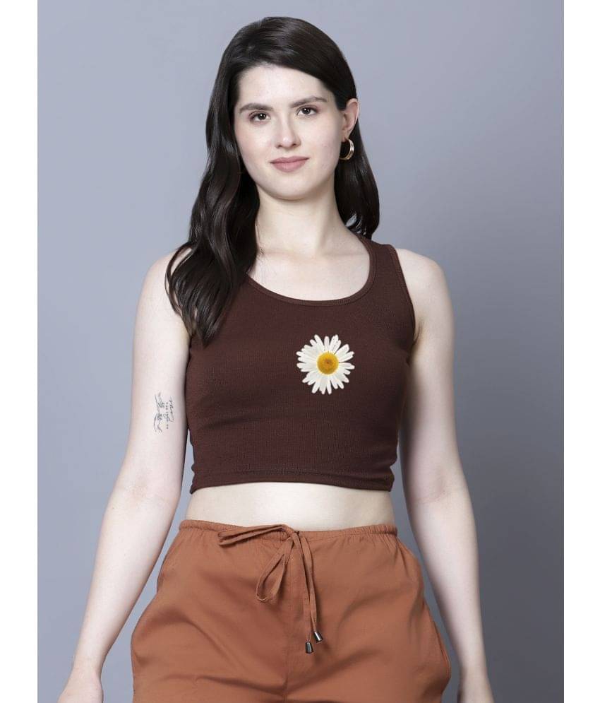     			fashion and youth Women's Cotton Blend Crop Top ( Brown )