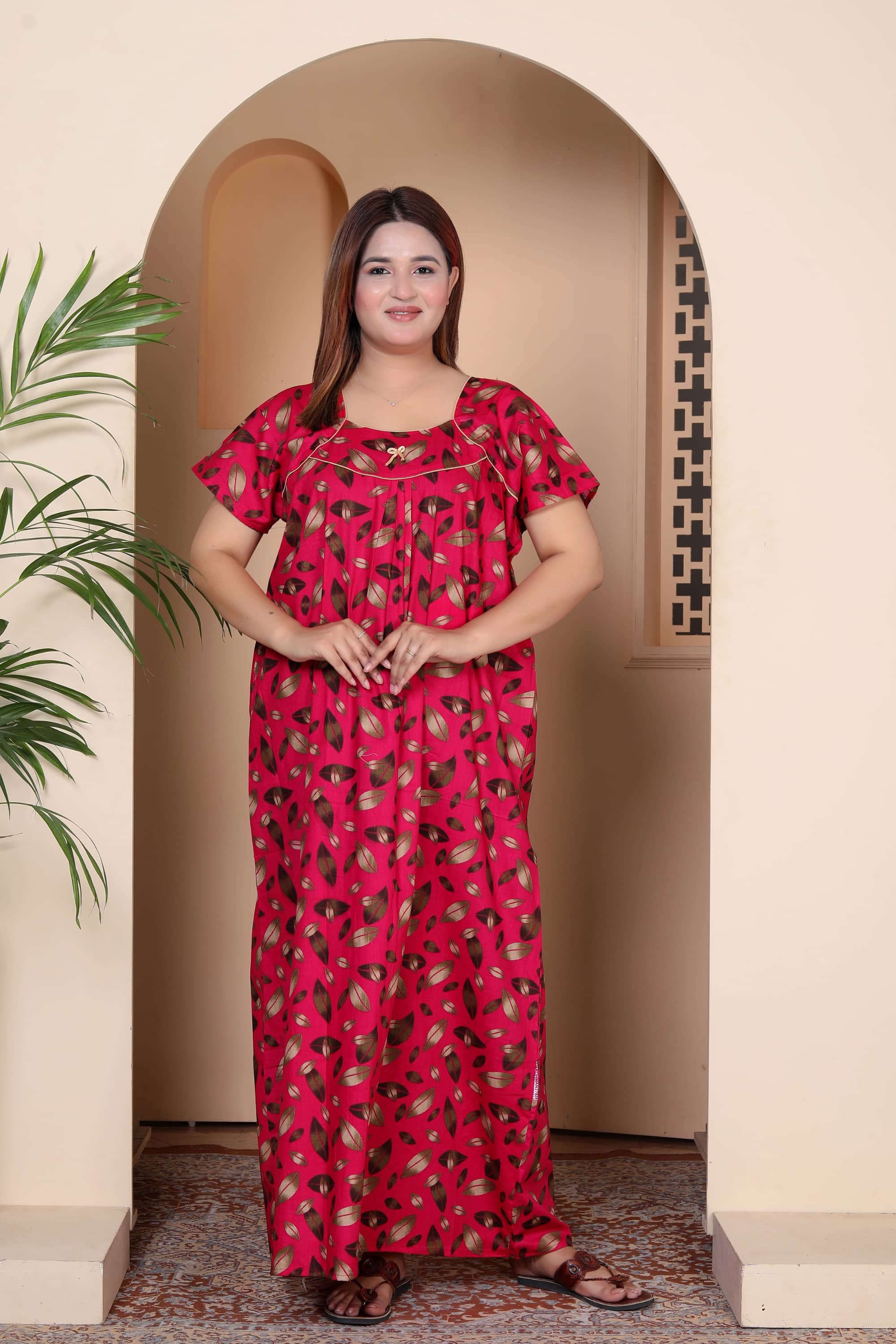hargun night wear Pink Cotton Women's Nightwear Nighty & Night Gowns ( Pack of 1 ) - Nightwear & Loungewear | Buy online on ZillyBuy